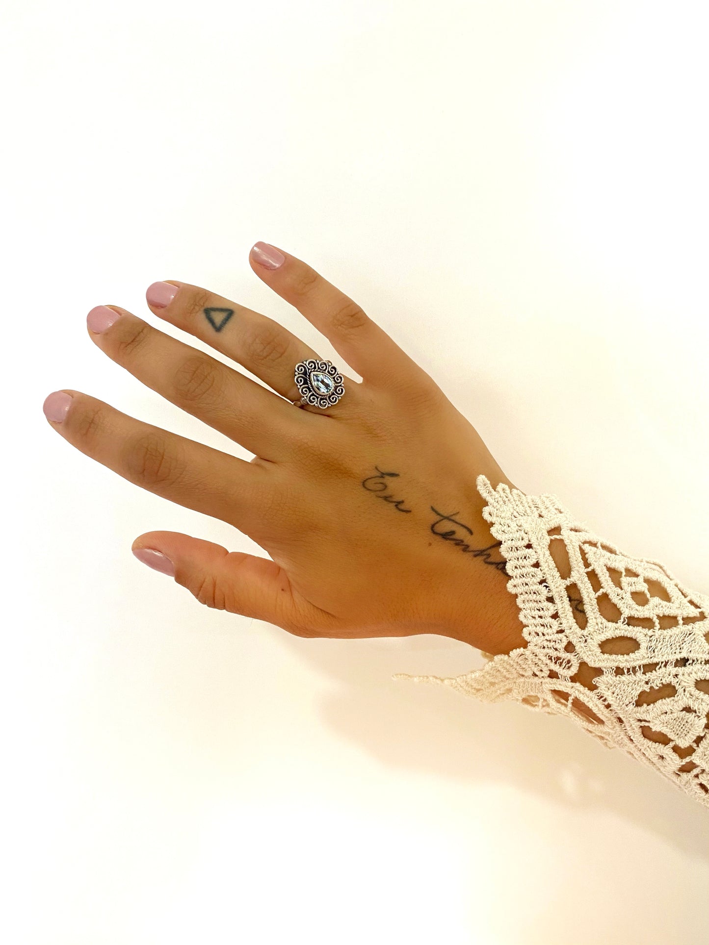 Ocean blue topaz ring