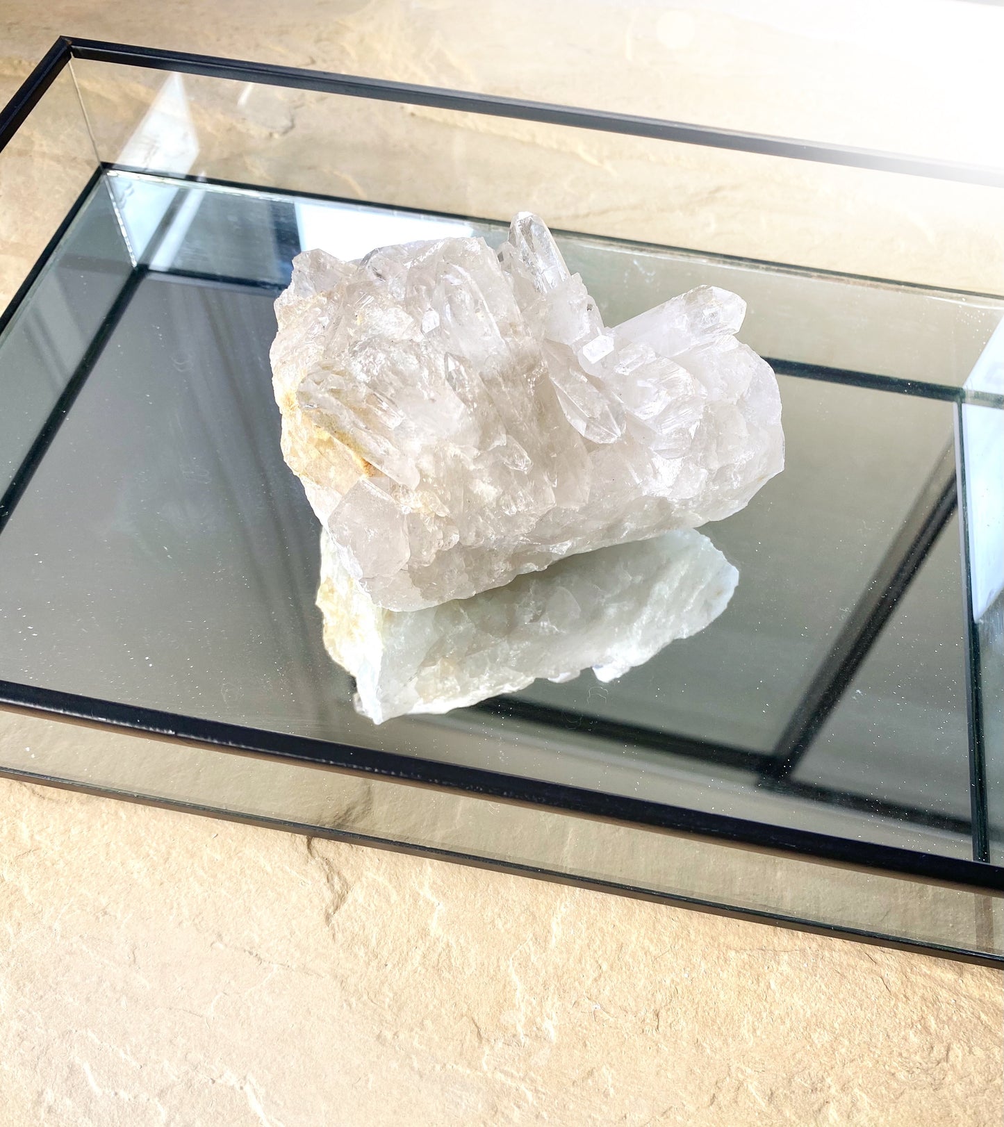 Clear quartz cluster