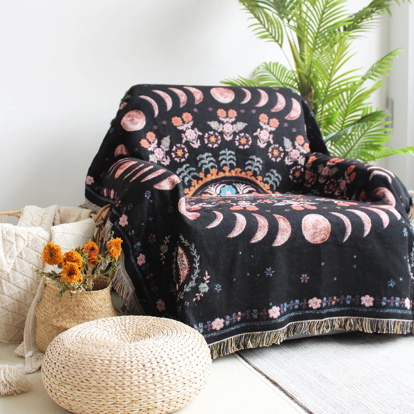 Moon gazer throw rug