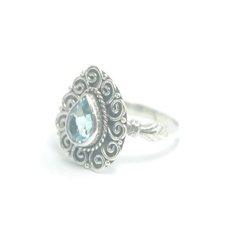 Ocean blue topaz ring