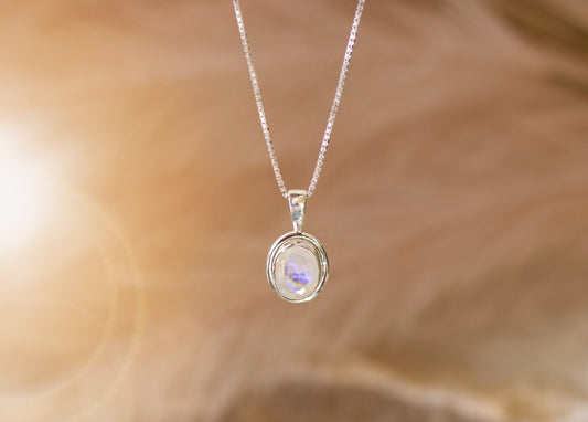 Clara moonstone sterling silver necklace