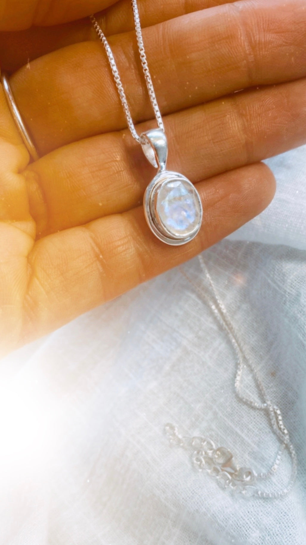 Clara moonstone sterling silver necklace