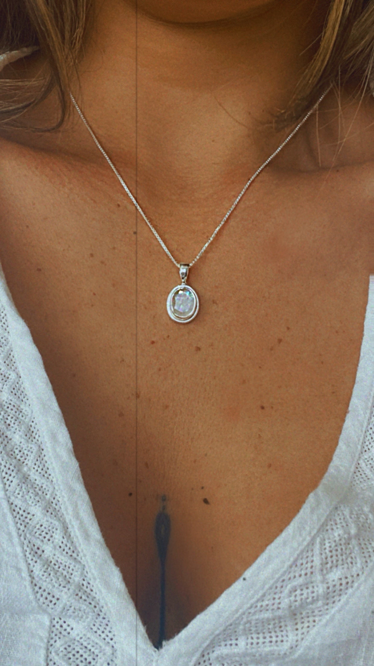 Clara moonstone sterling silver necklace